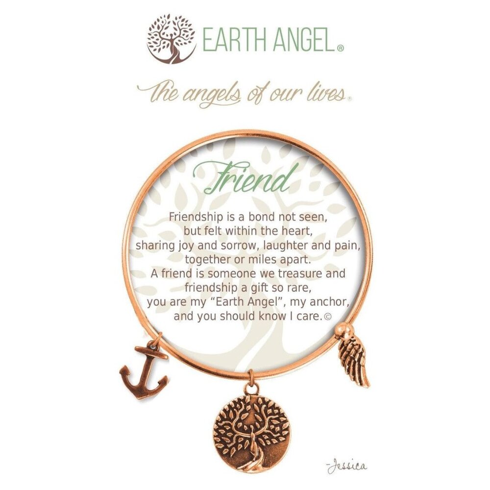Earth Angel Bracelet - Friend Design Antique Copper, Rose Gold Color